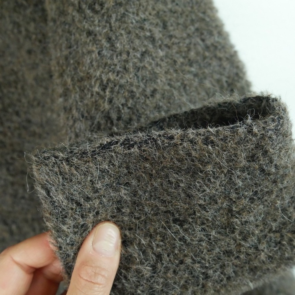Vintage Alpaca Wool Blend Long Coat Brown Grey Overcoat 12 Quiet Luxury Minimal - Picture 15 of 16